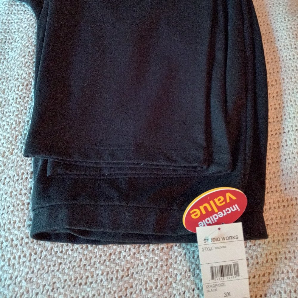 NWT Women's Studio Works 3X Pant, Black Knit Pants